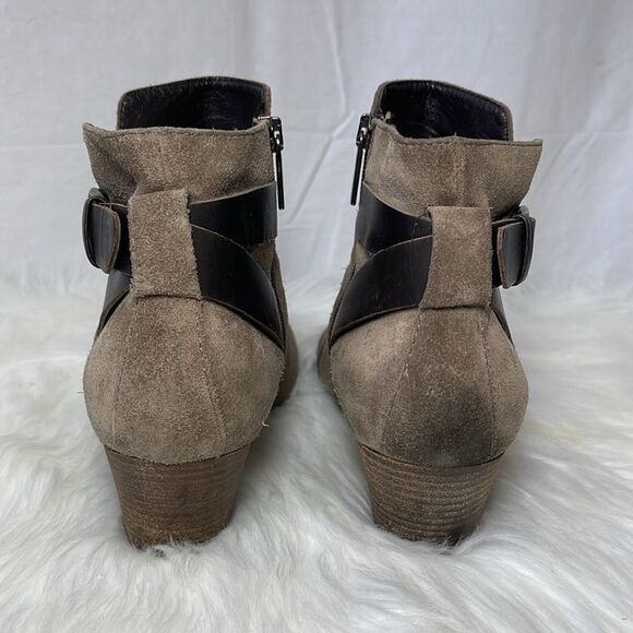 Aquatalia Farin Taupe Suede Booties Sz 10 - Picture 4 of 10